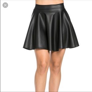 Leather Skater Skirt